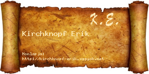Kirchknopf Erik névjegykártya